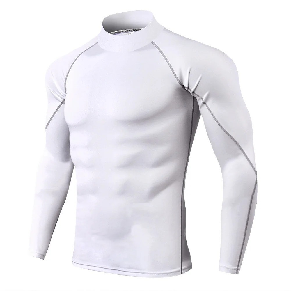 Men Compression T Shirt Long Sleeve Gym Fitness Quick Dry Sport Top