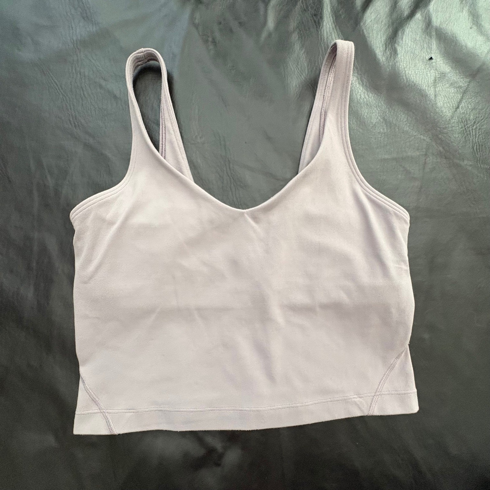 Lululemon Align Tank Top Womens 4 Lavender Grey Nulu Cropped V-Neck Bra