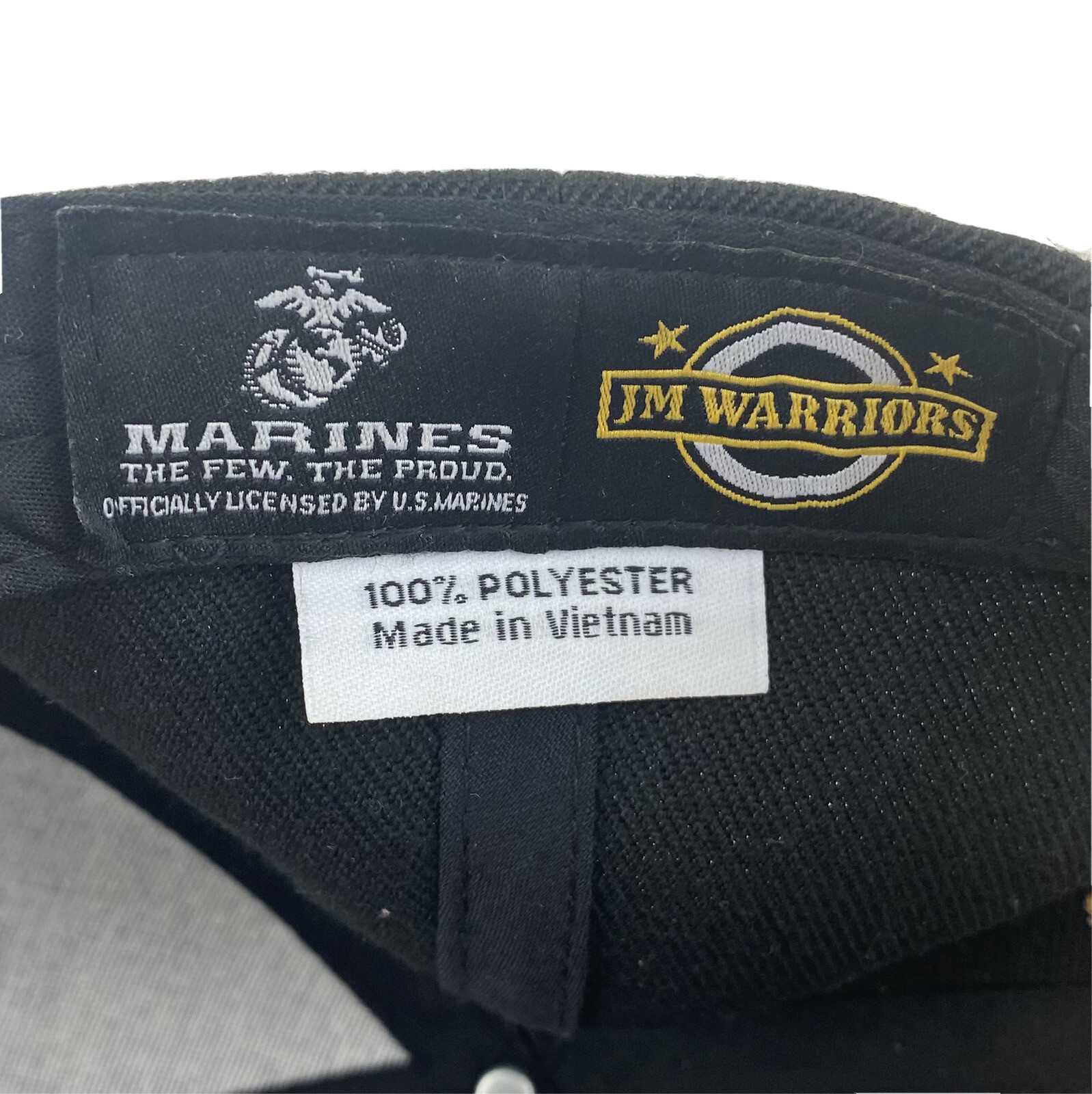 Marine Cap Hat Mens Adjustable Black Red Hook & Loop The Few, The Proud Military
