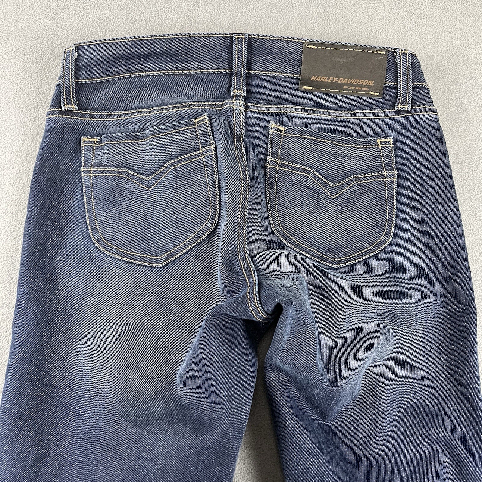 Harley Davidson Pants Womens 29X32 Blue Armalith FXRG Mid Rise Motorcycle Jeans