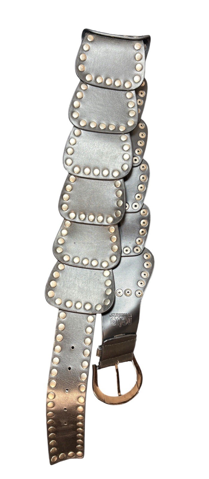 No Boundaries Black Studded Wide Panel Belt Silver Studs Y2K Boho Western Goth