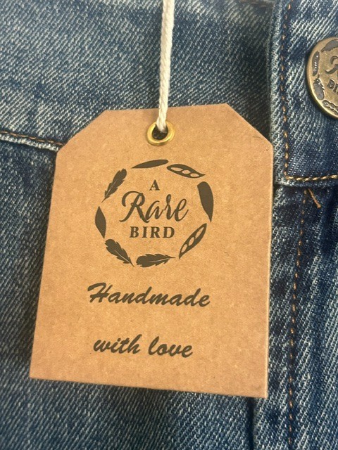 A Rare Bird Women Distressed Patchwork Grunge Elastic Waist Denim Jeans NWT