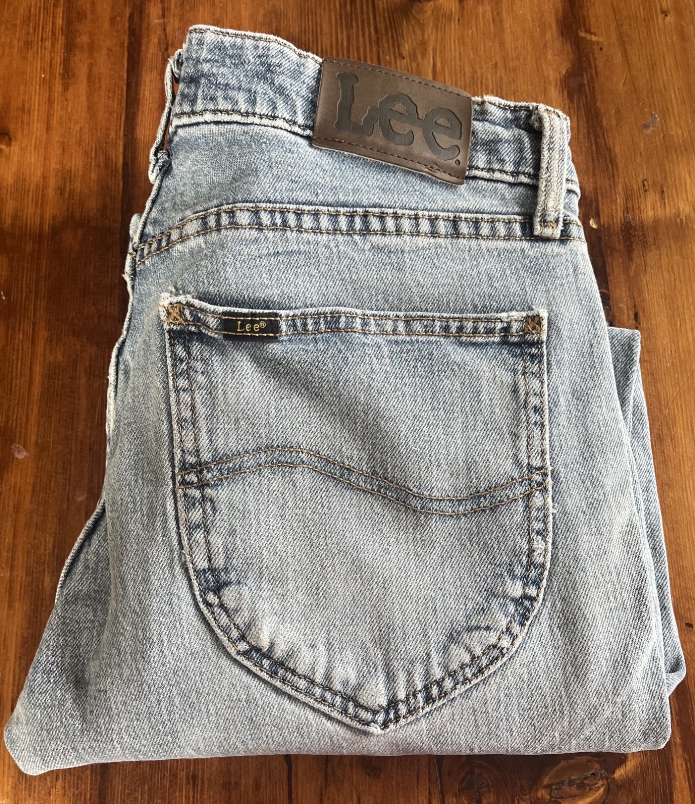Lee Jeans Men’s Slim Fit Blue Medium Wash Denim Dungarees Workwear 32×29 (30×27)