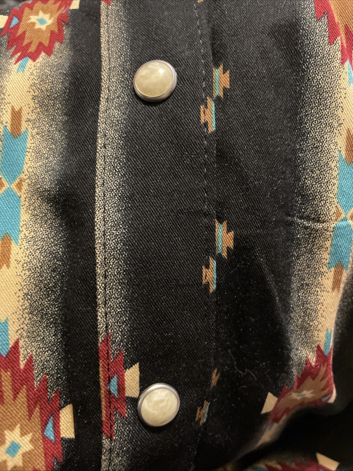 Wrangler Lainey Wilson Black Southwestern Pearl Snap Shirt S NWT