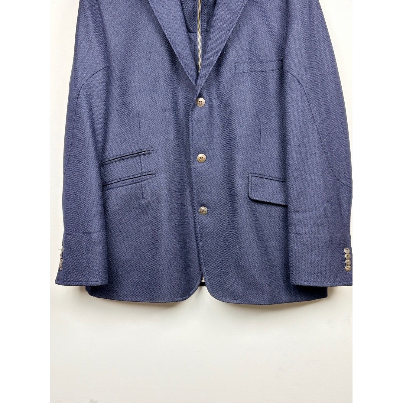 Kroon Richie Wool Cashmere Layered Sport Coat Blazer Navy 44R Italy