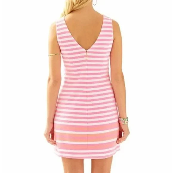 Lilly Pulitzer Eden Mini Shift Dress Size XS Tropical Pink Pout Striped Summer