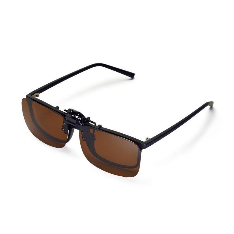 New Walleva Polarized Brown Clip-on Flip-up Sunglasses Lenses