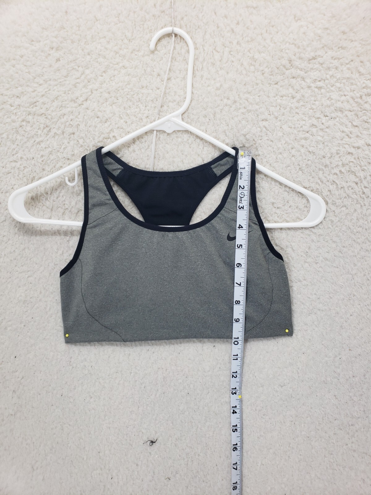 Nike Dri Fit Women Bra Small Gray Black Poly Blend Racerback Active Sport Bra