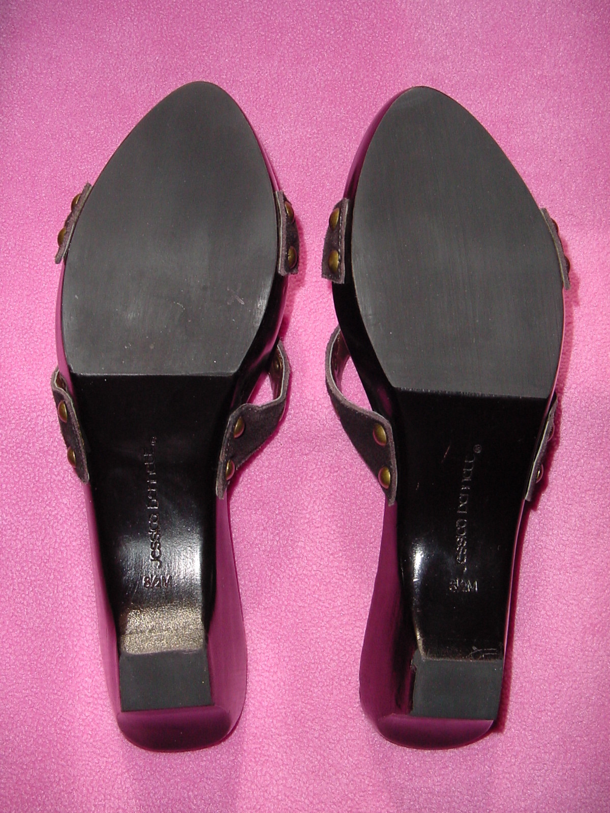 BROWN SUEDE Slide Nail Heads “Cybil” by Jessica Bennett 7.5~8.5 NEW~FREE SHIP