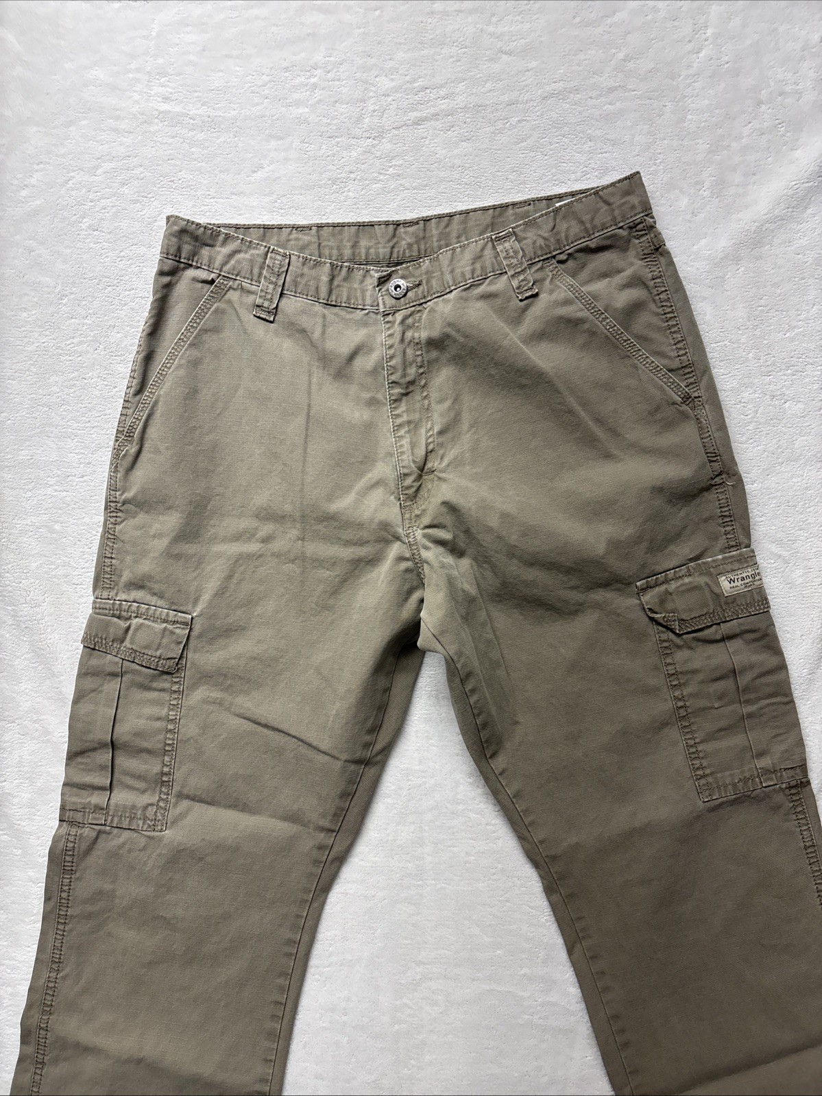 Wrangler 70L3WML Ripstop Khaki Cargo Hiking Pants Mens 34×30 Straight Tan Brown