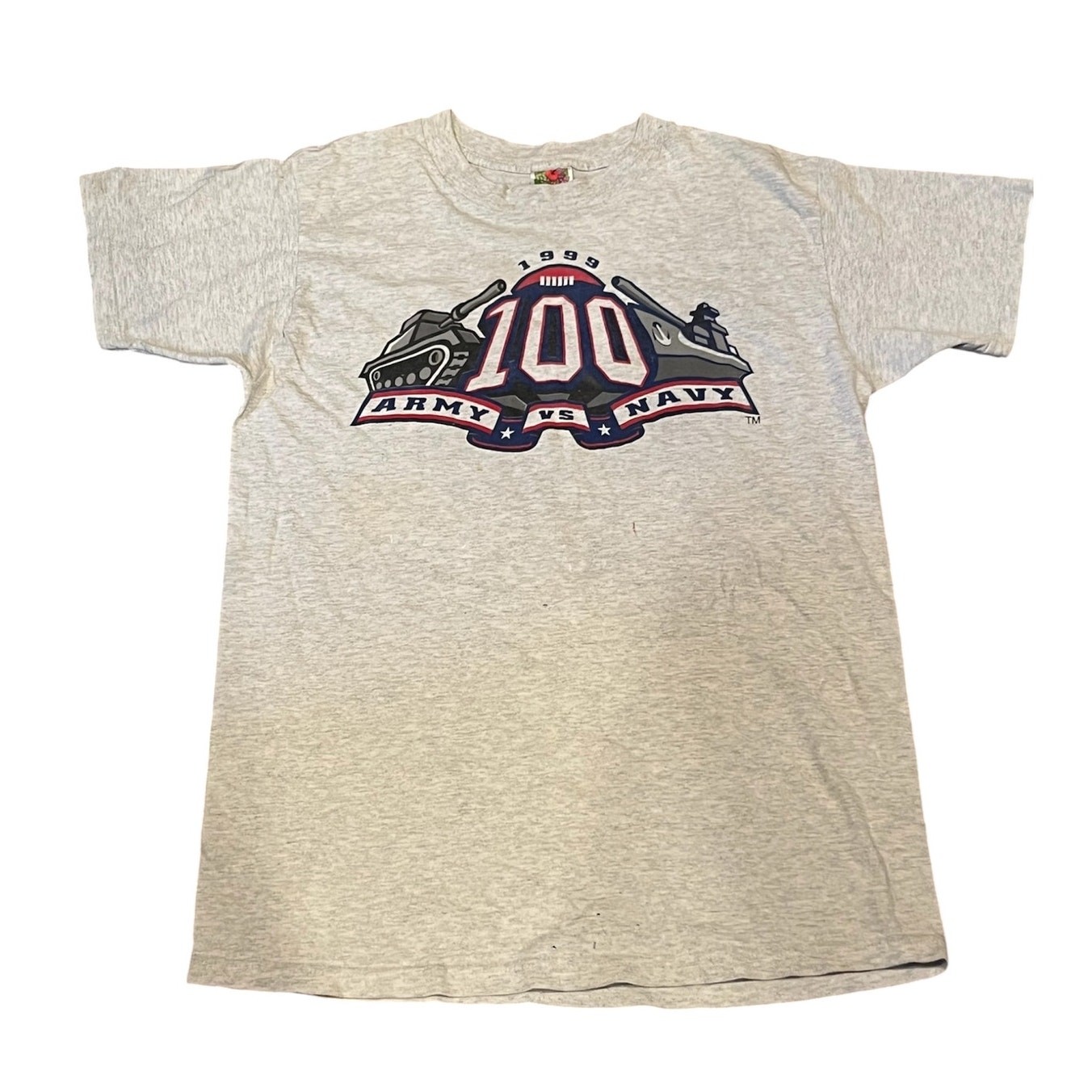 Vintage 1999 Army vs Navy Shirt Gray Size M 100th Game Football Graphic Tee