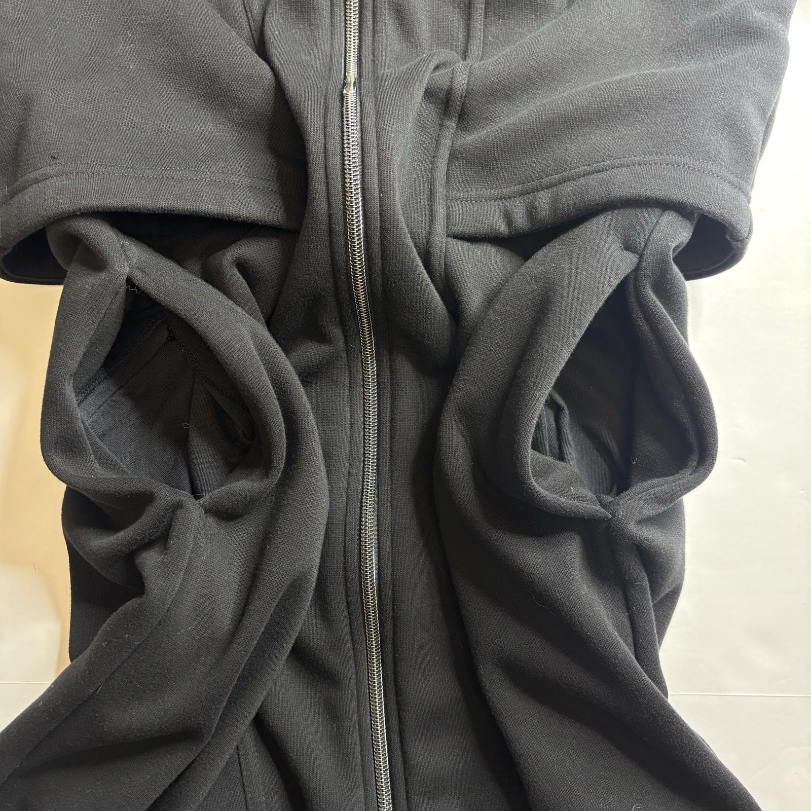 Athleta Longline Black Full Zip Hoodie Women’s Size XXS Mid Thigh Length