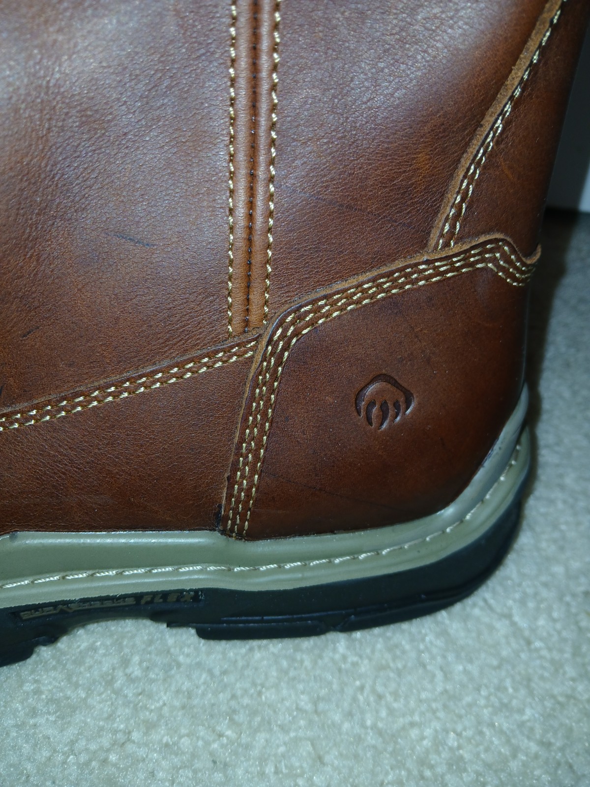 Wolverine Wellington Men’s Brown Leather Work Boots Slip Resistant Size 12