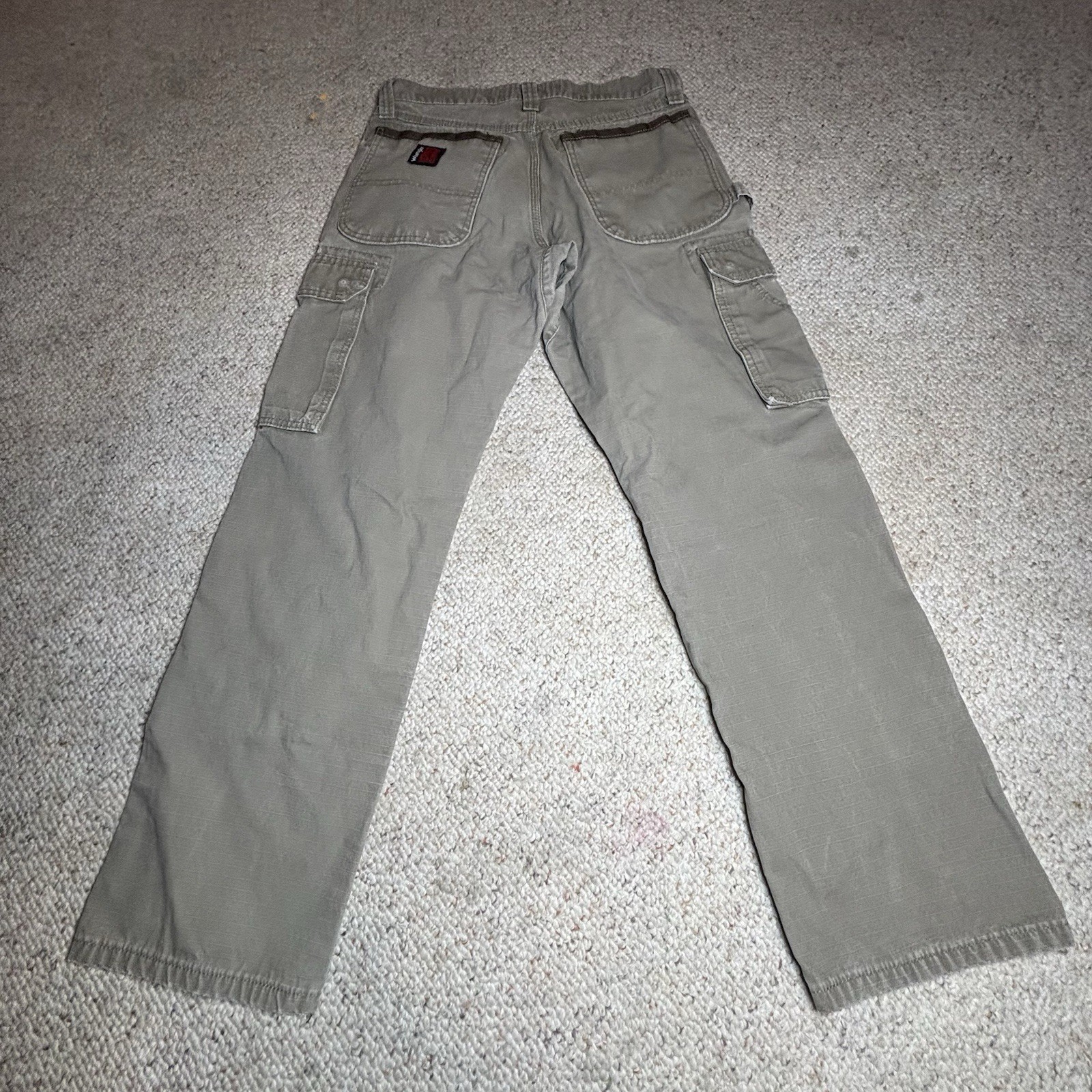 Wrangler Riggs Tan Cargo Straight Fit Canvas Workwear Pants Men’s Size 30X30