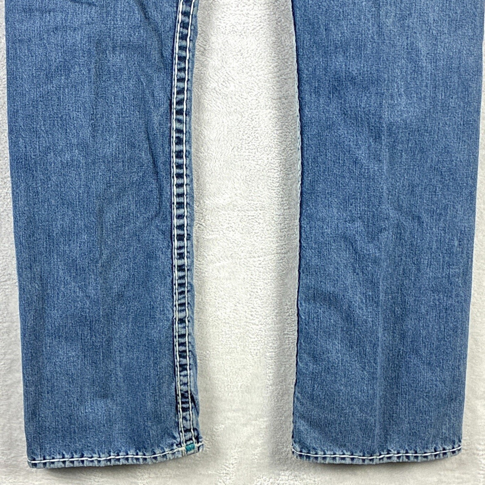 VTG True Religion Jean Men 36 Ricky Super T Faded Whiskered Thick Stitch Y2K USA