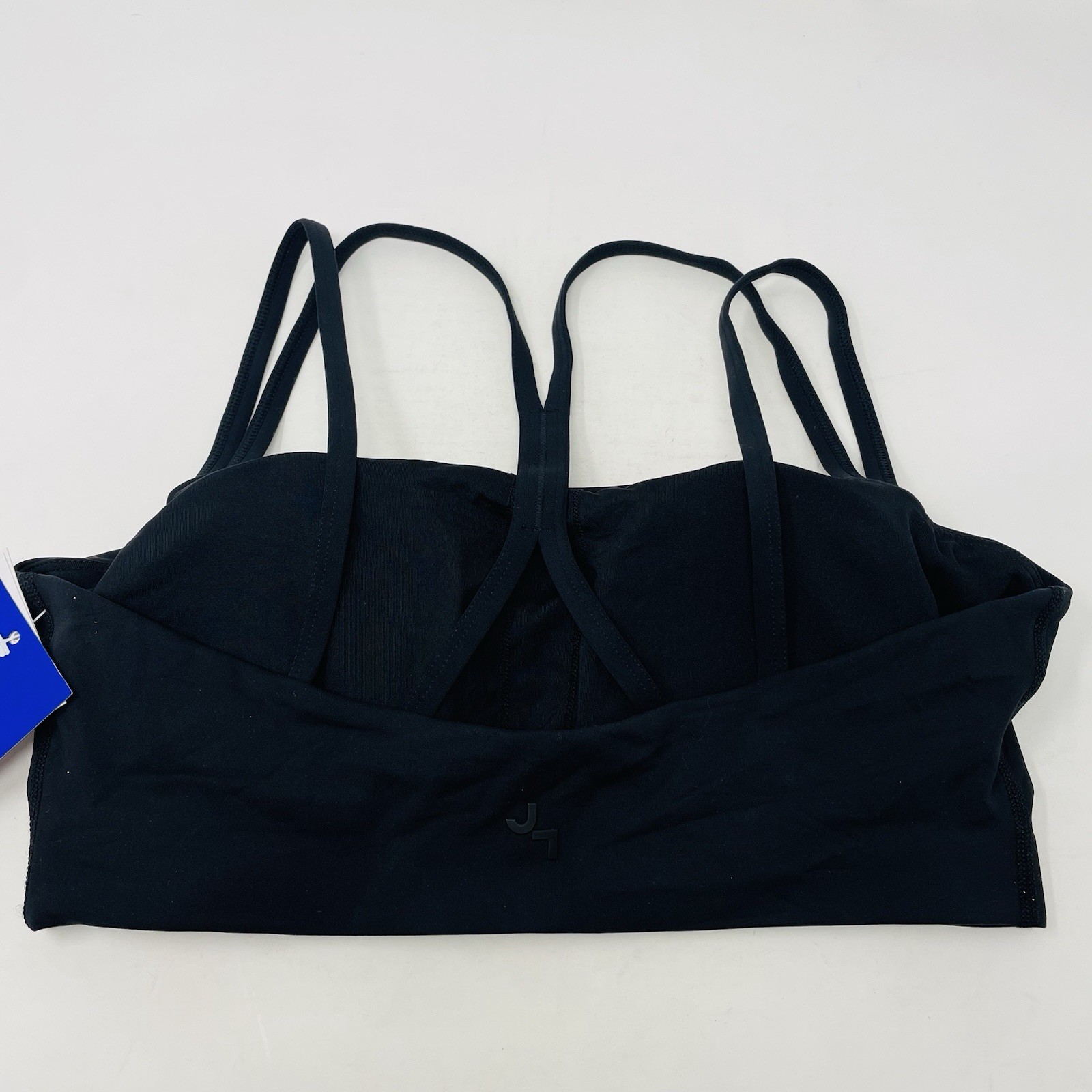 JoyLab Womens Size Medium Square Neck Strappy Athletic Sports Bra in Black 2380