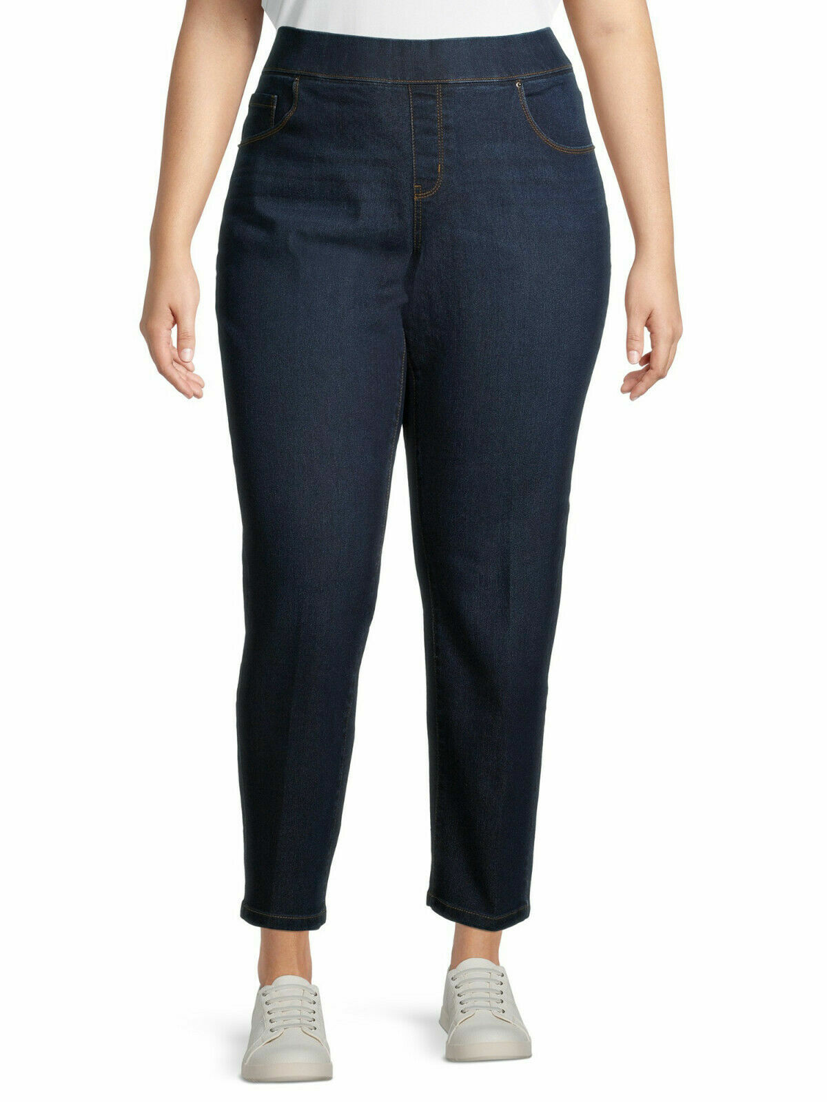 Terra & Sky /Jack David Women’s Plus Size Blue Pull on Denim jean Pants/Short