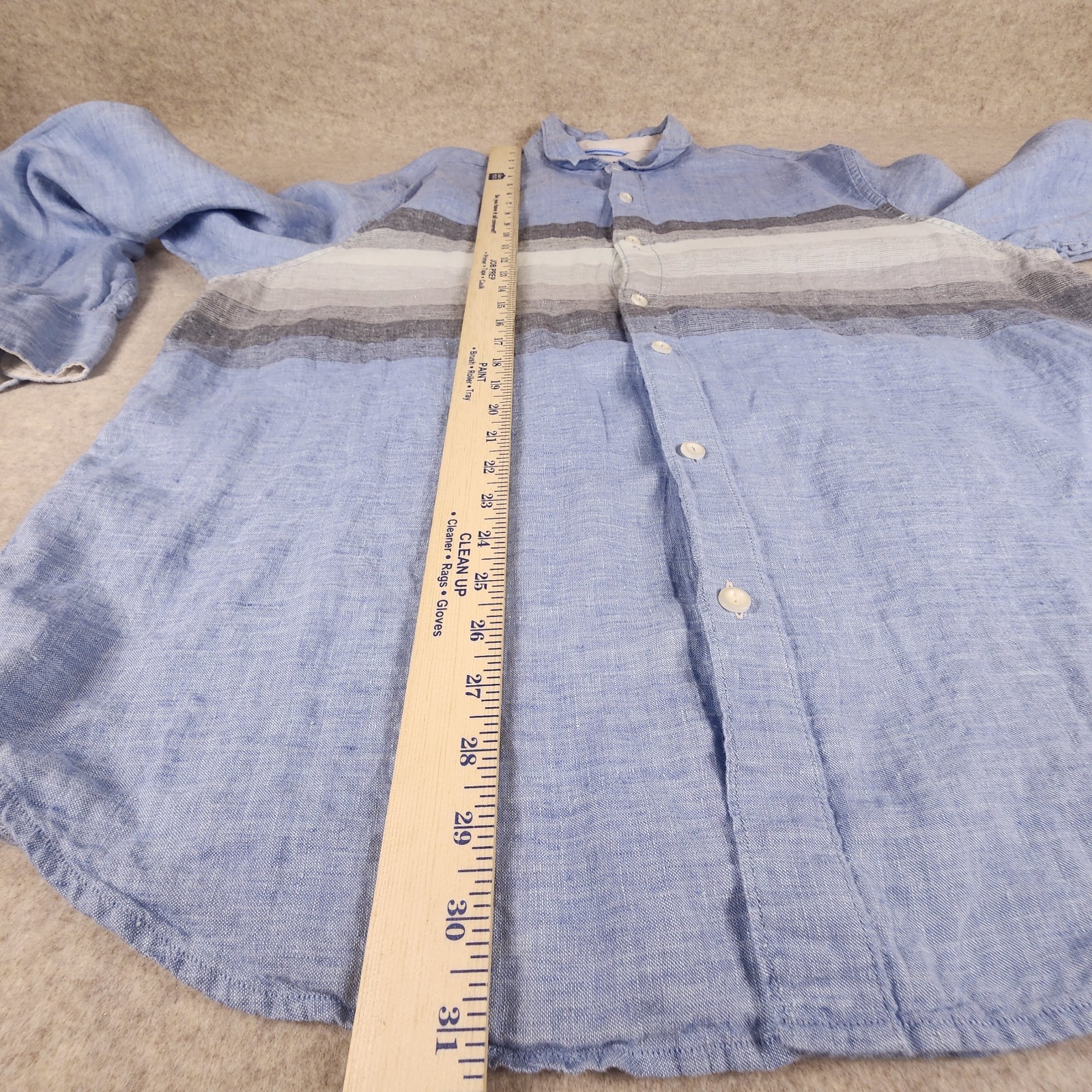 Tommy Bahama Relax Blue Linen Long Sleeve Button Down Shirt XL Beach Island Surf