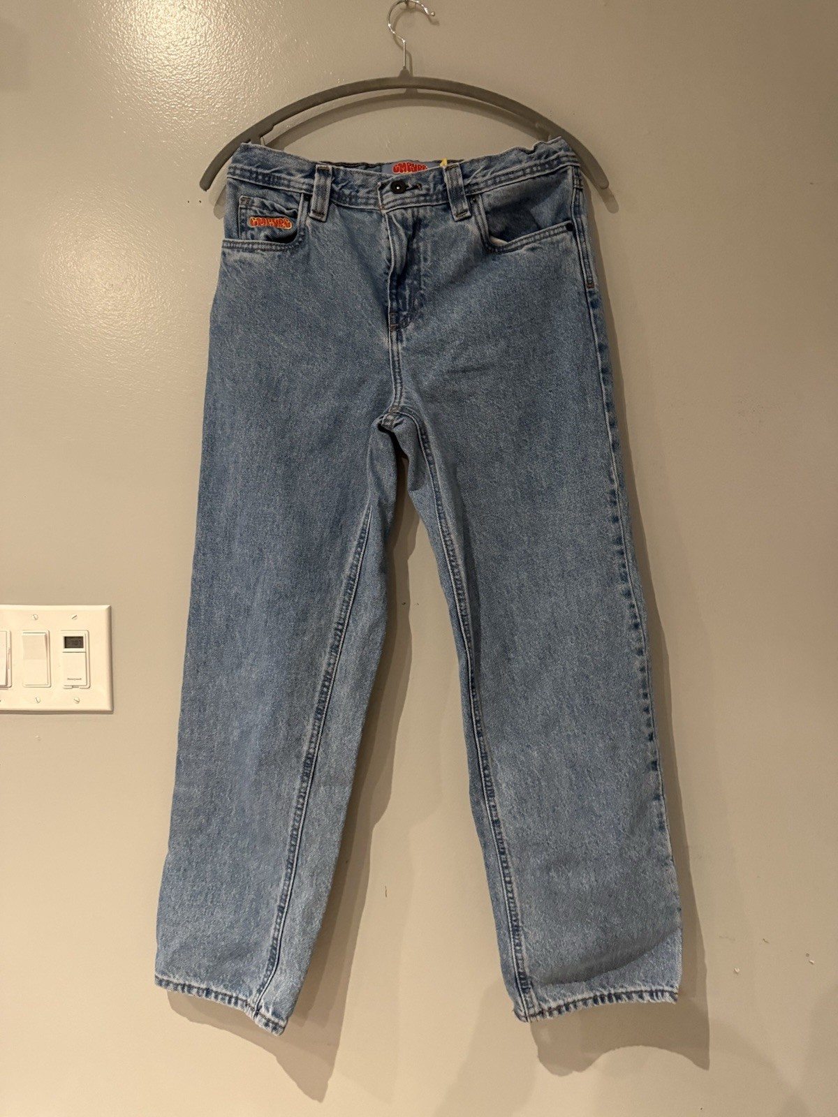 Empyre Jeans Blue Light Wash Straight Leg Denim Mid Rise 90s Grunge Hip Hop (80)