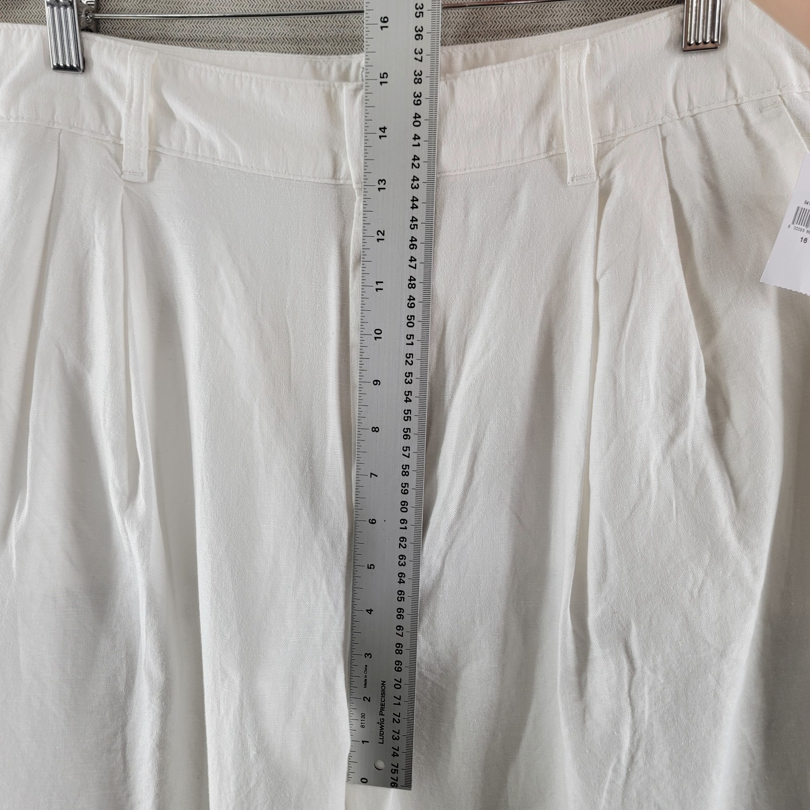 Gap Womens Pants Linen Pleated Wide Leg NEW Size 16 Off White Resort Beach