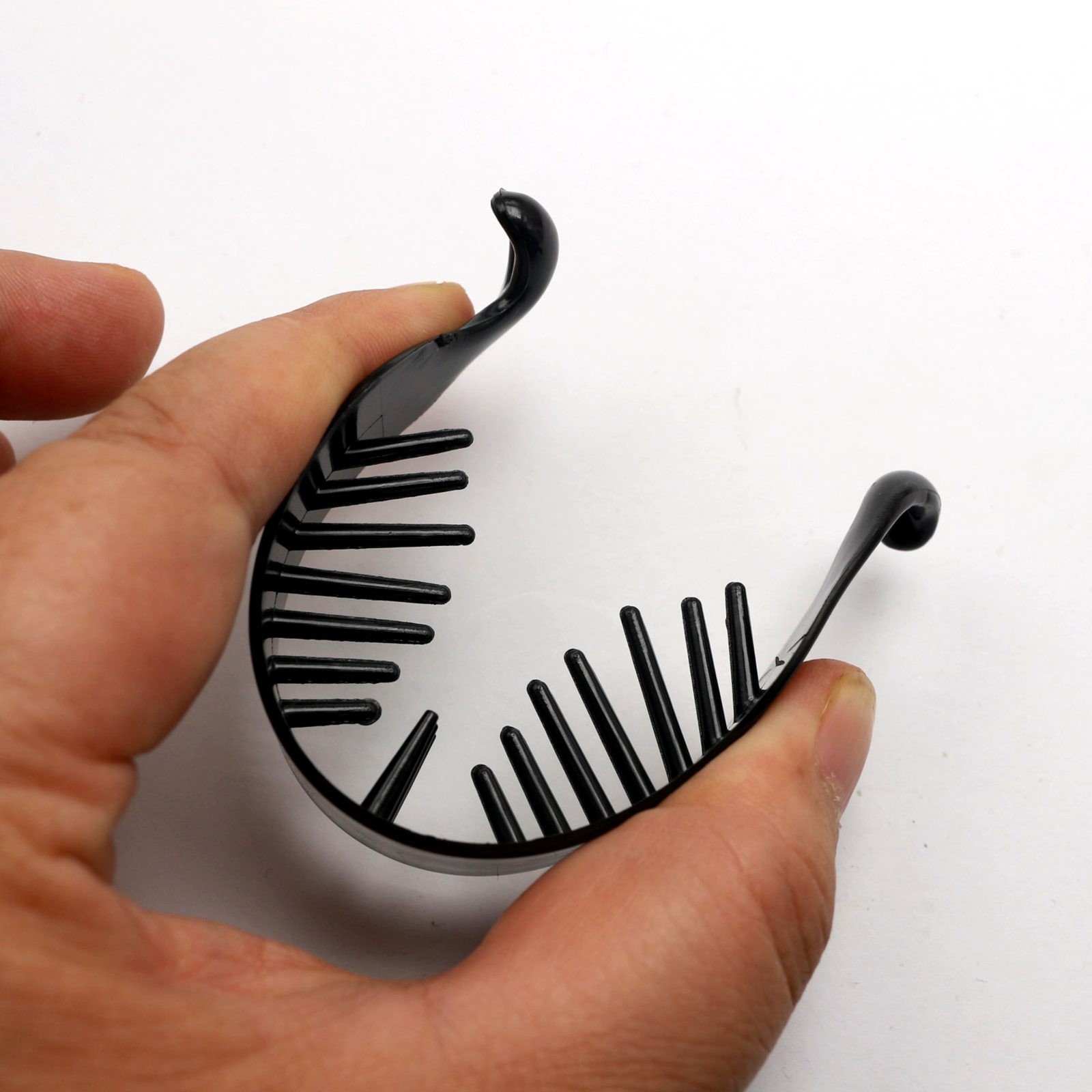 10 Pcs Black Plastic Twisted Ponytail Clip Holder Hair Claw 58mm Bun Maker Craft