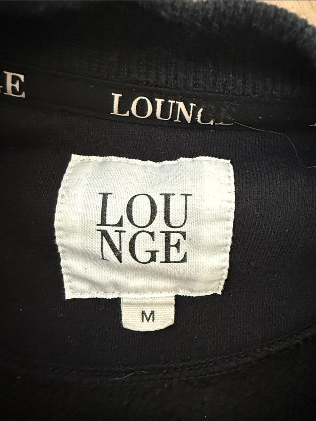 Lounge Apparel Black Embroidered Logo Crewneck Sweatshirt Size M