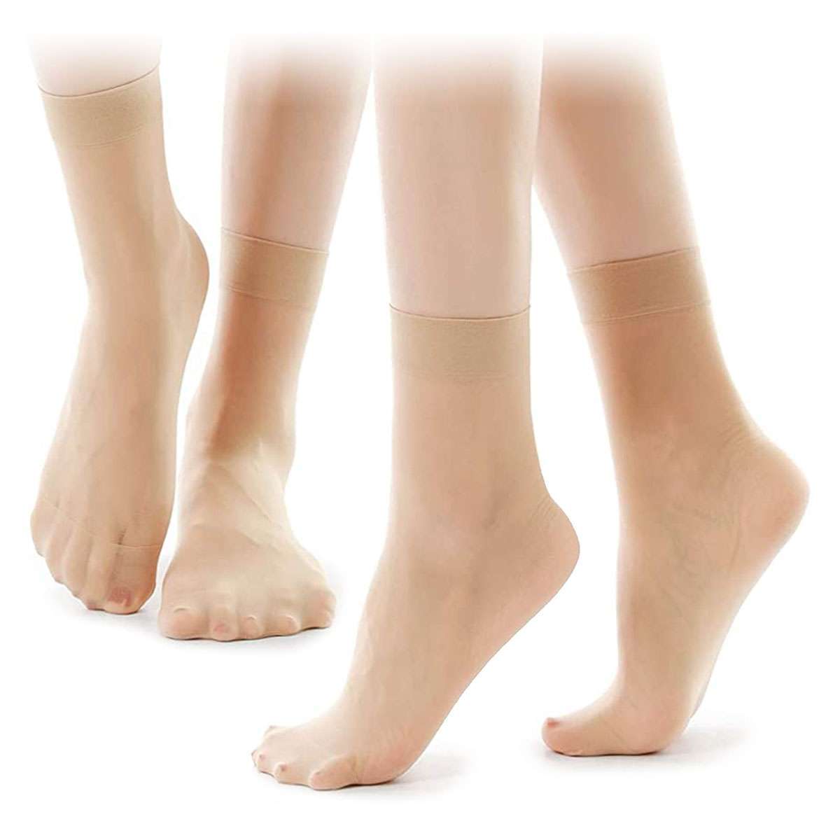 5/10Pairs Women Ankle Socks Nylon Ultra Thin Silk Sheer Outdoor Short Stockings