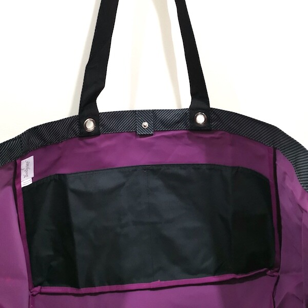 BN Thirty One Soft Utility Tote Travel Beach Large 31 Bag Black Twill Strip