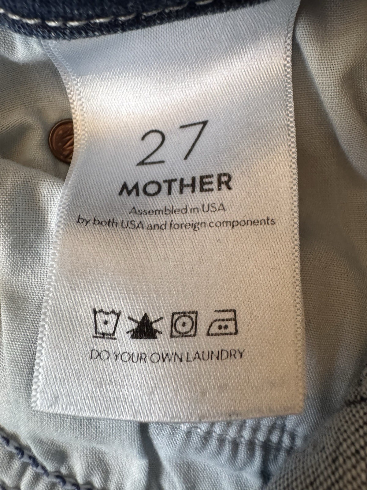 Mother Blue Jeans High Waisted Looker Ankle in The Road to Paradise Size 27