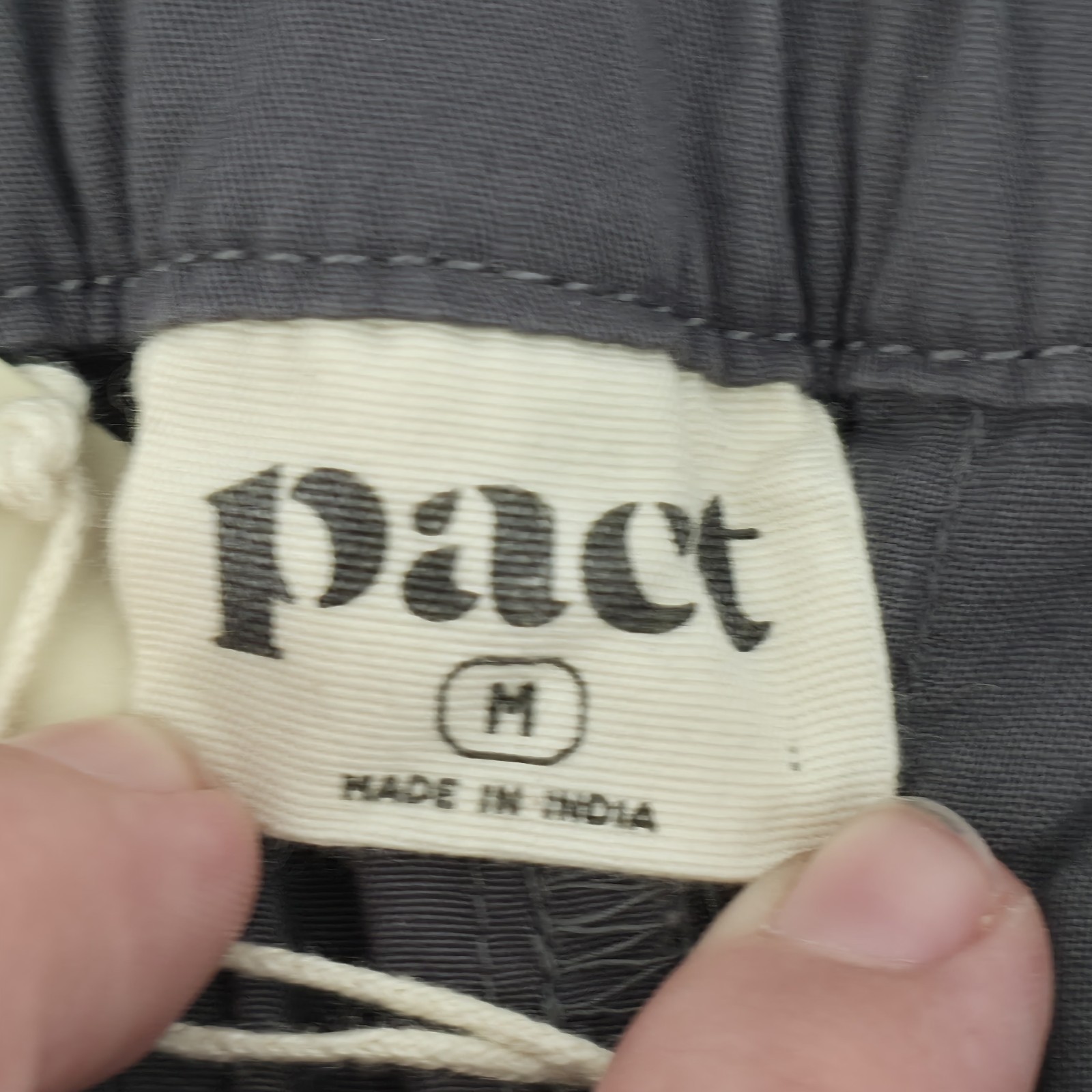 Pact Men’s Sz Medium Grey Canvas Pant Durable Bottoms Organic Cotton New