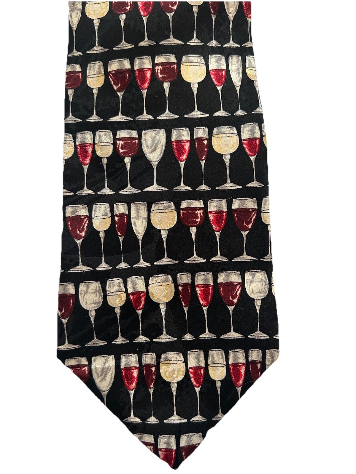 Museum Artifacts Men’s Necktie Tie Silk Glasses Of Wine