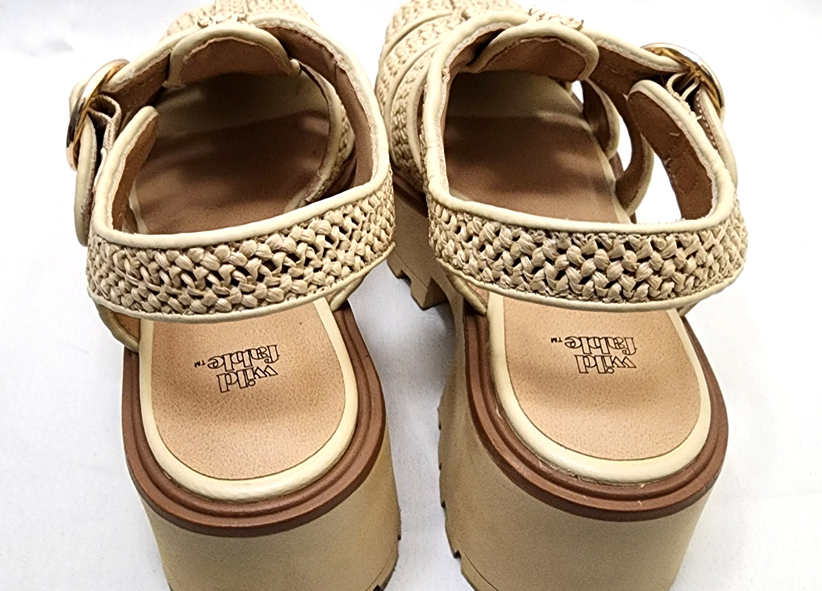Wild Fable Elide Woven Raffia Fisherman Platform Chunky Sandals Tan