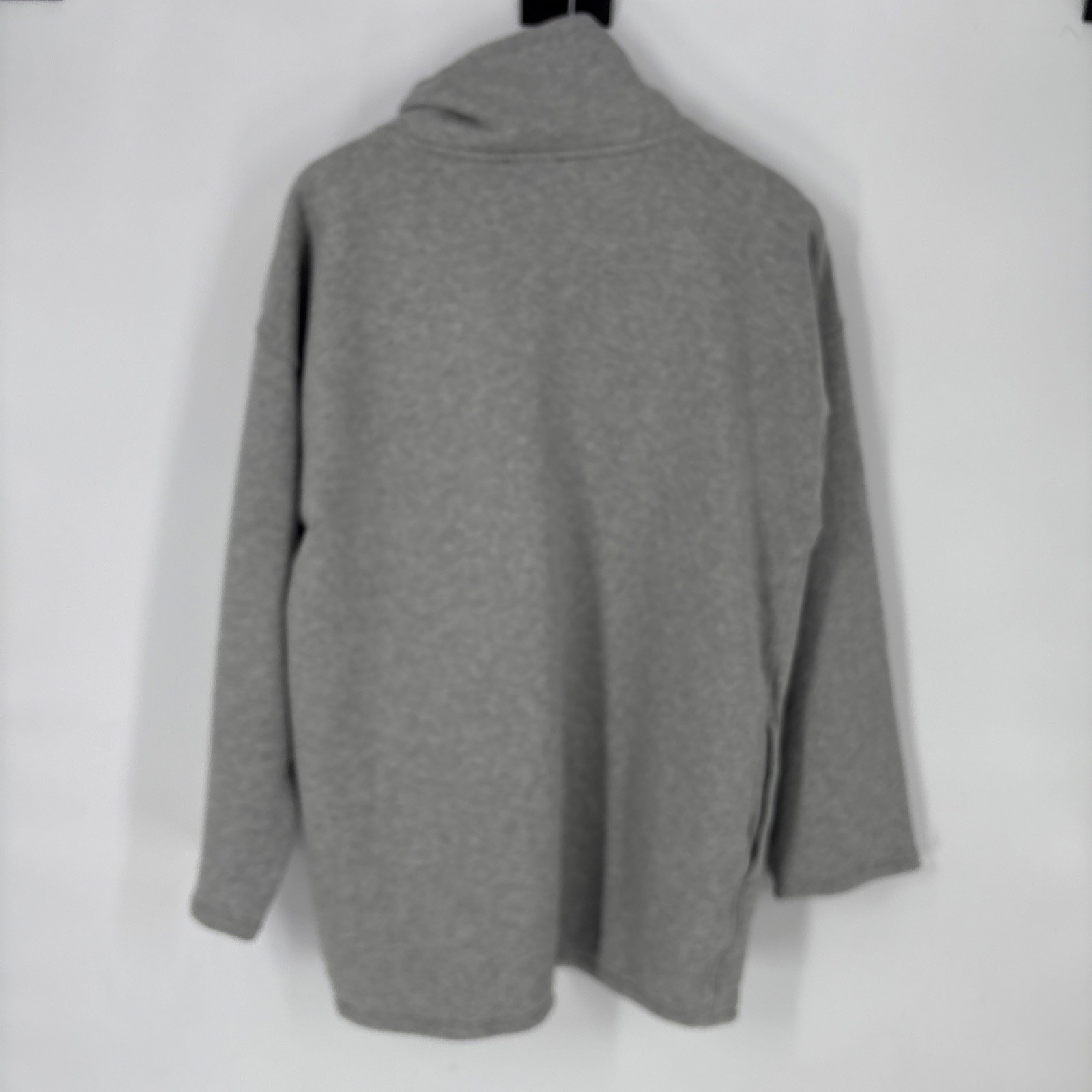 J Crew Mens Quarter Zip Pullover Sweatshirt Medium Gray Pockets Oversized Slouch