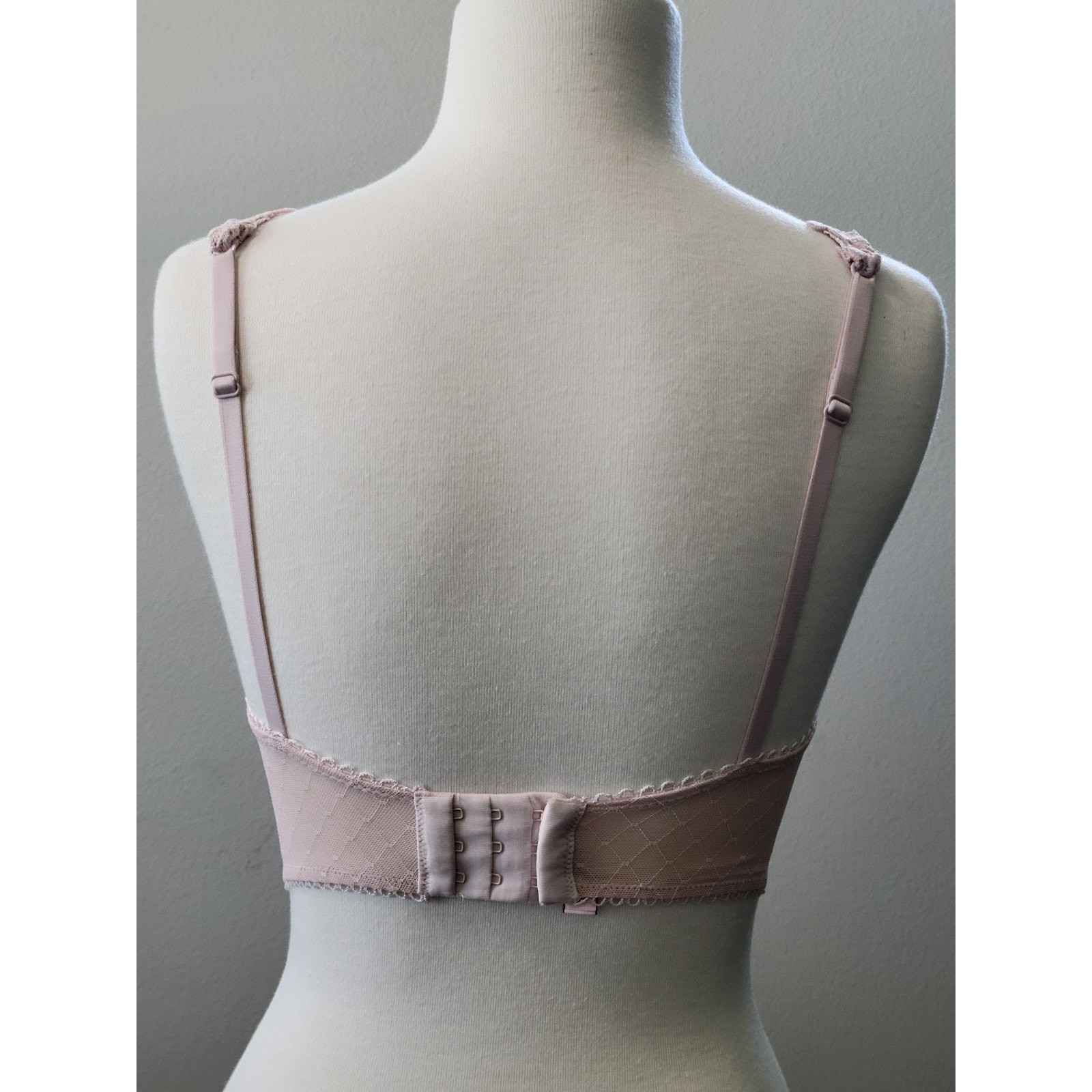 Victoria Secret DREAM ANGELS Lace Mesh Long Line Bra Pink 32 B