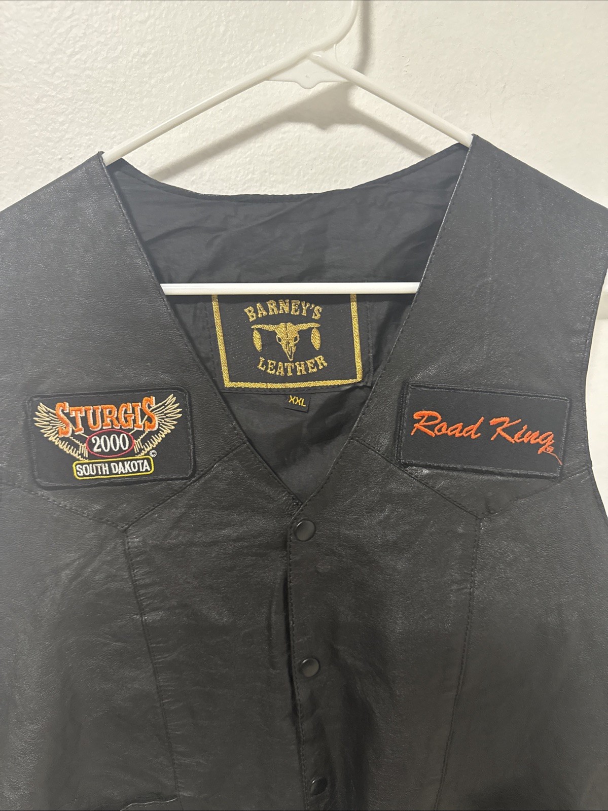 Vintage Steer Brand Leather Vest Men’s XXL Black Made In USA Motorcycle Western