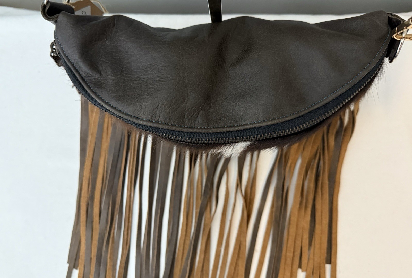 Hair On Hide Crossbody Bag Cowhide Leather Brown White Western Shoulder Purse
