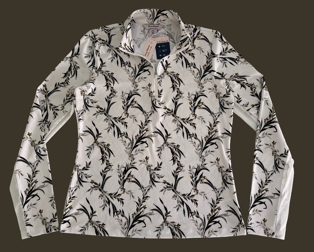 NWT Tommy Bahama Golf Tennis 1/4 Zip Jacket Pullover S M L Mesh Cream Olive H2