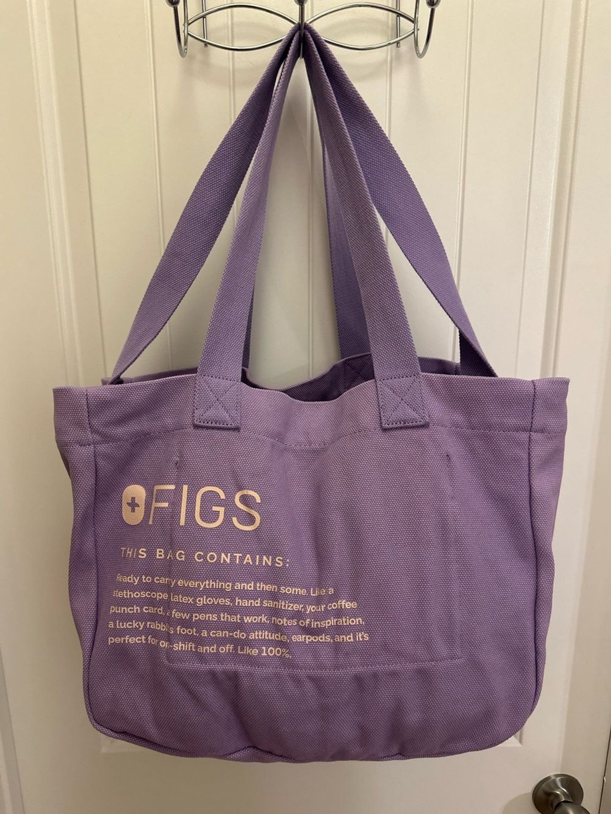 FIGS U Limited Edition Lilac Canvas Tote Bag