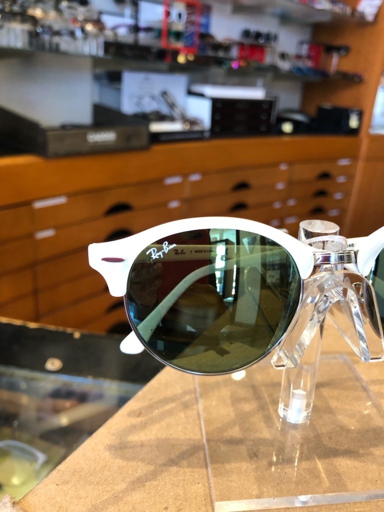 AUTHENTIC RAY-BAN ORB4246 CLUBROUND FLASH MIRROR SUNGLASSES Polished White