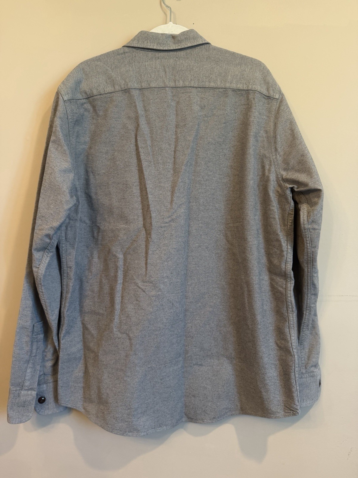 LL Bean Signature Archive Chamois Flannel Shirt Gray Cotton Large Tall