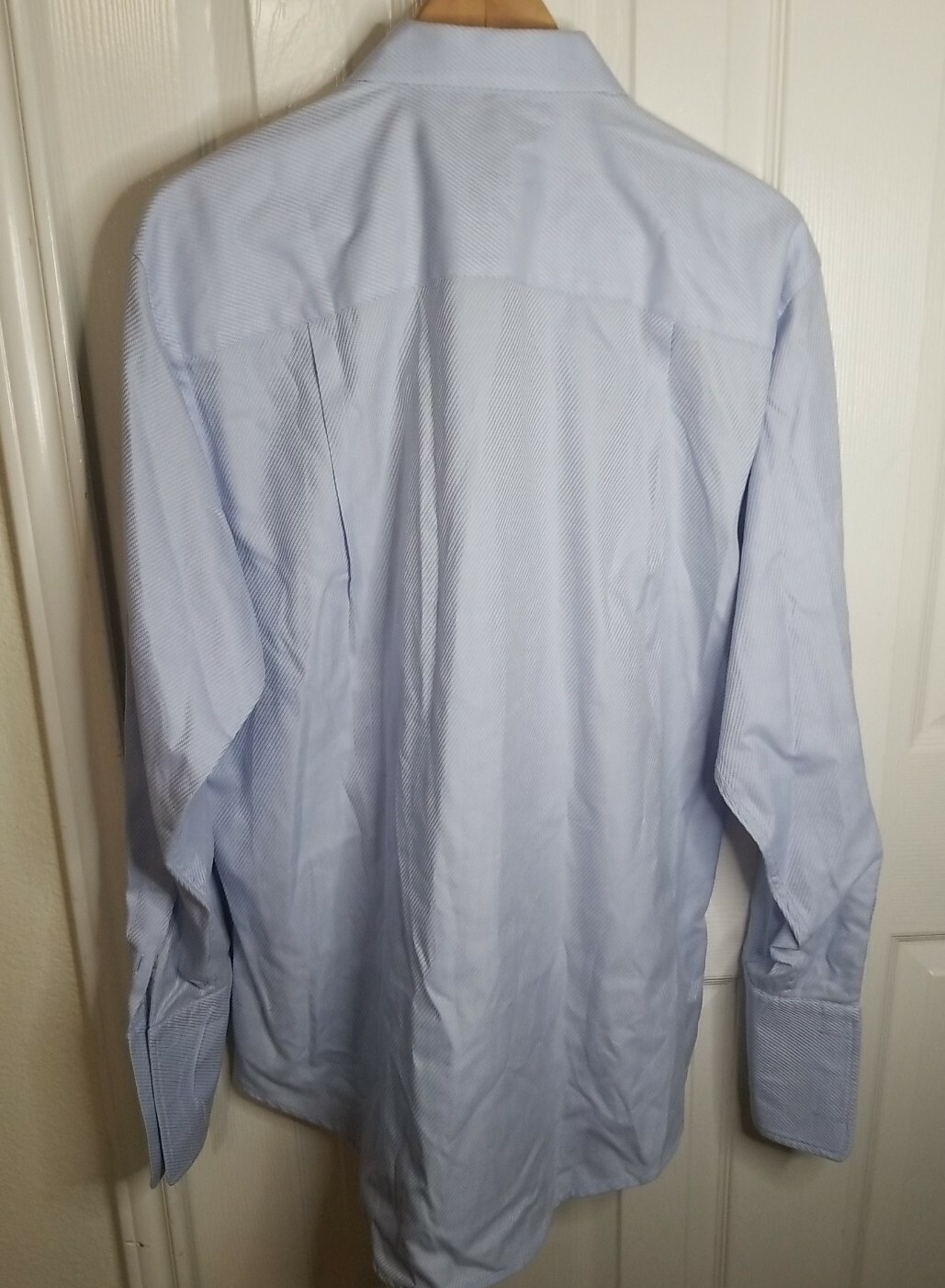 Harold Powell Nanotex Fabric Blue Button Long Sleeve Shirt Mens Size 15.5 32/33