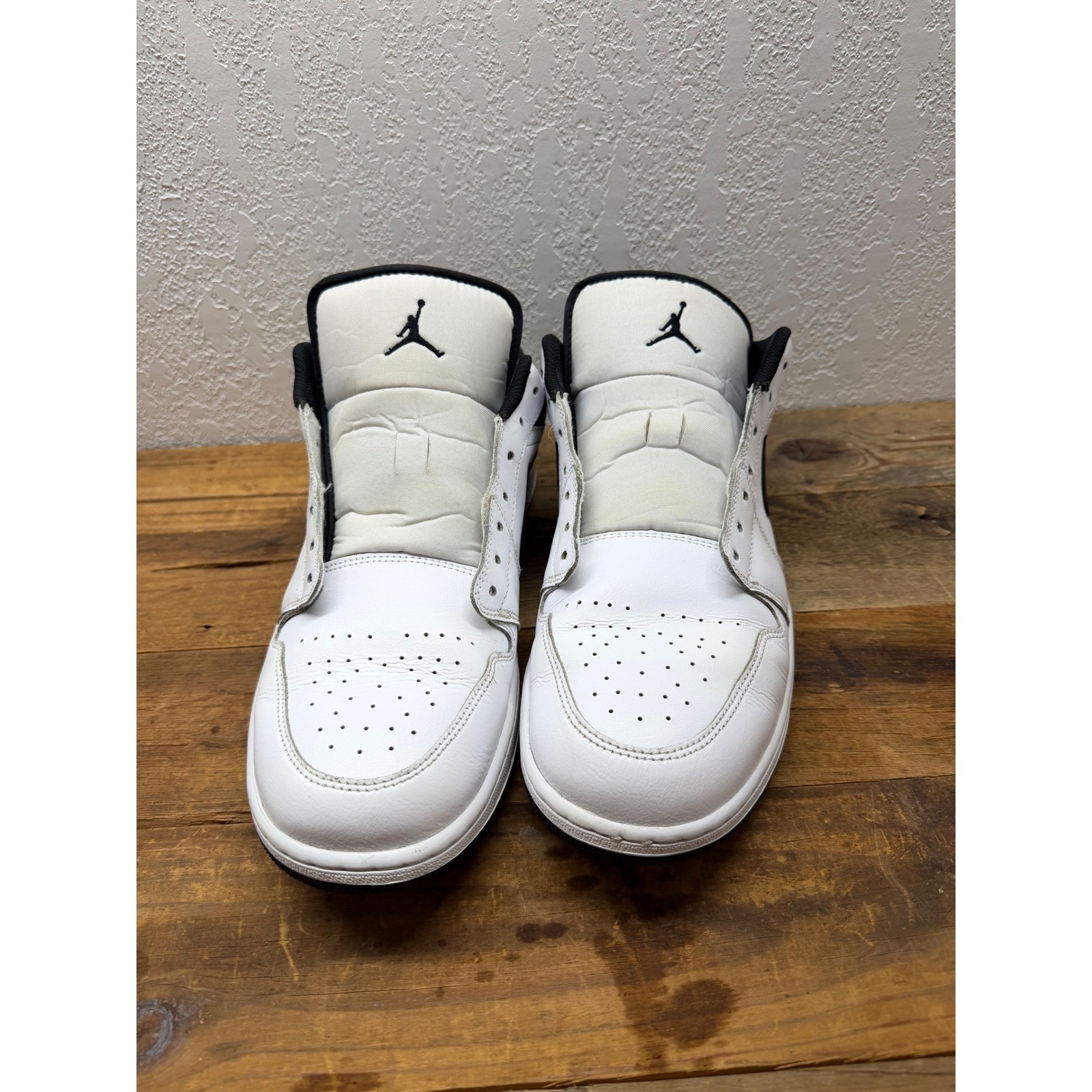 Nike Air Jordan 1 Low White Black Mens Size 15 553558-132 Basketball Shoes