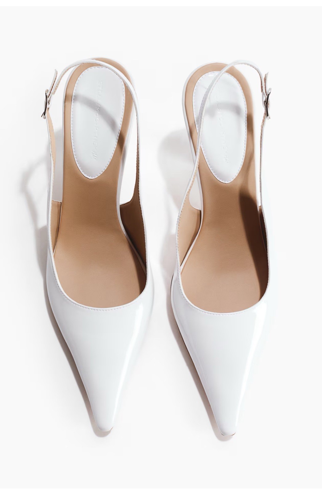 Stella McCartney x H&M Collab White Pointed Slingback Heels Size EU 39/US 8 NIB