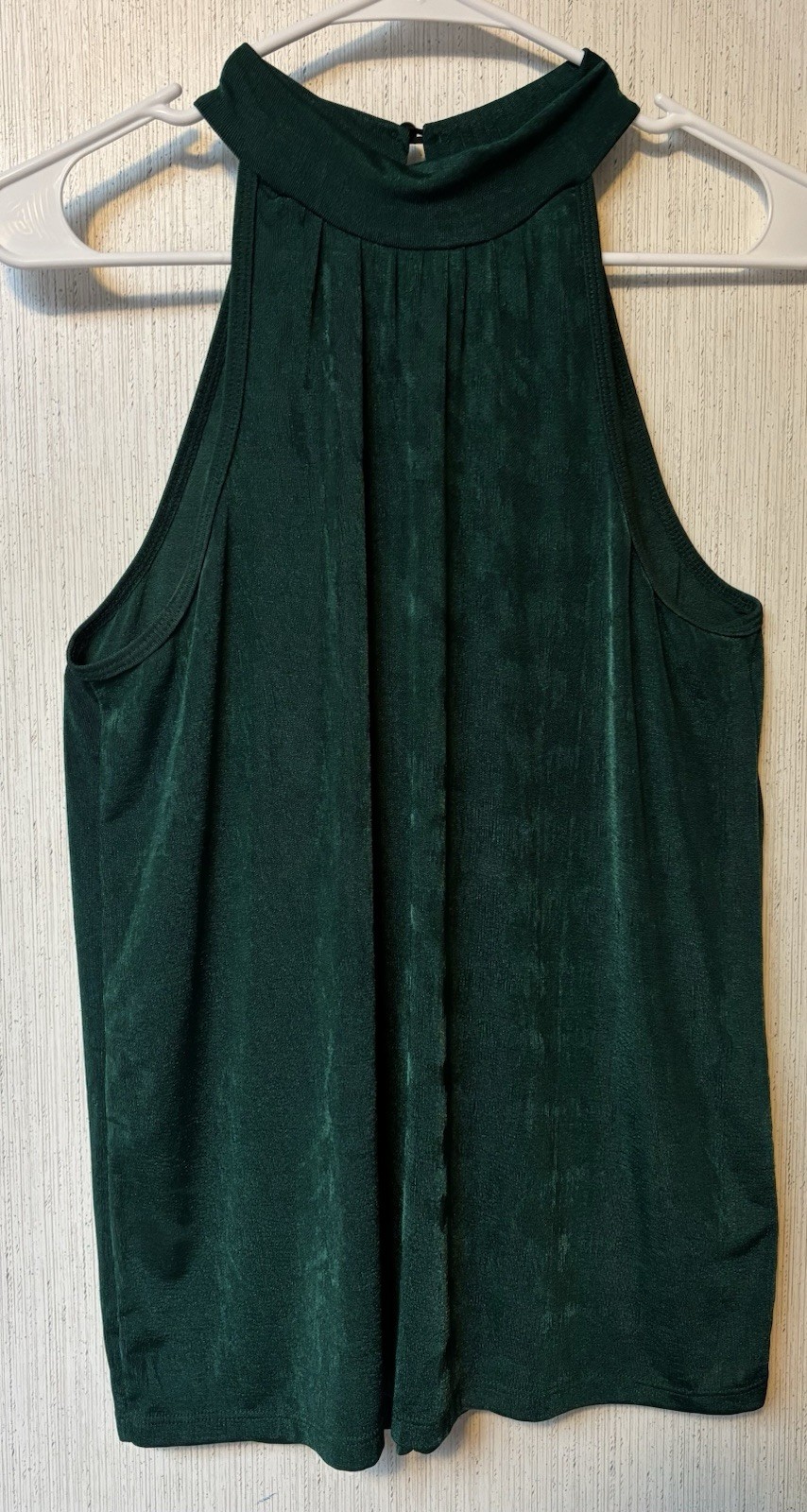 Maurices 24/7 Top Size S Dark Green Sleeveless High Neck W/Buttons Closure