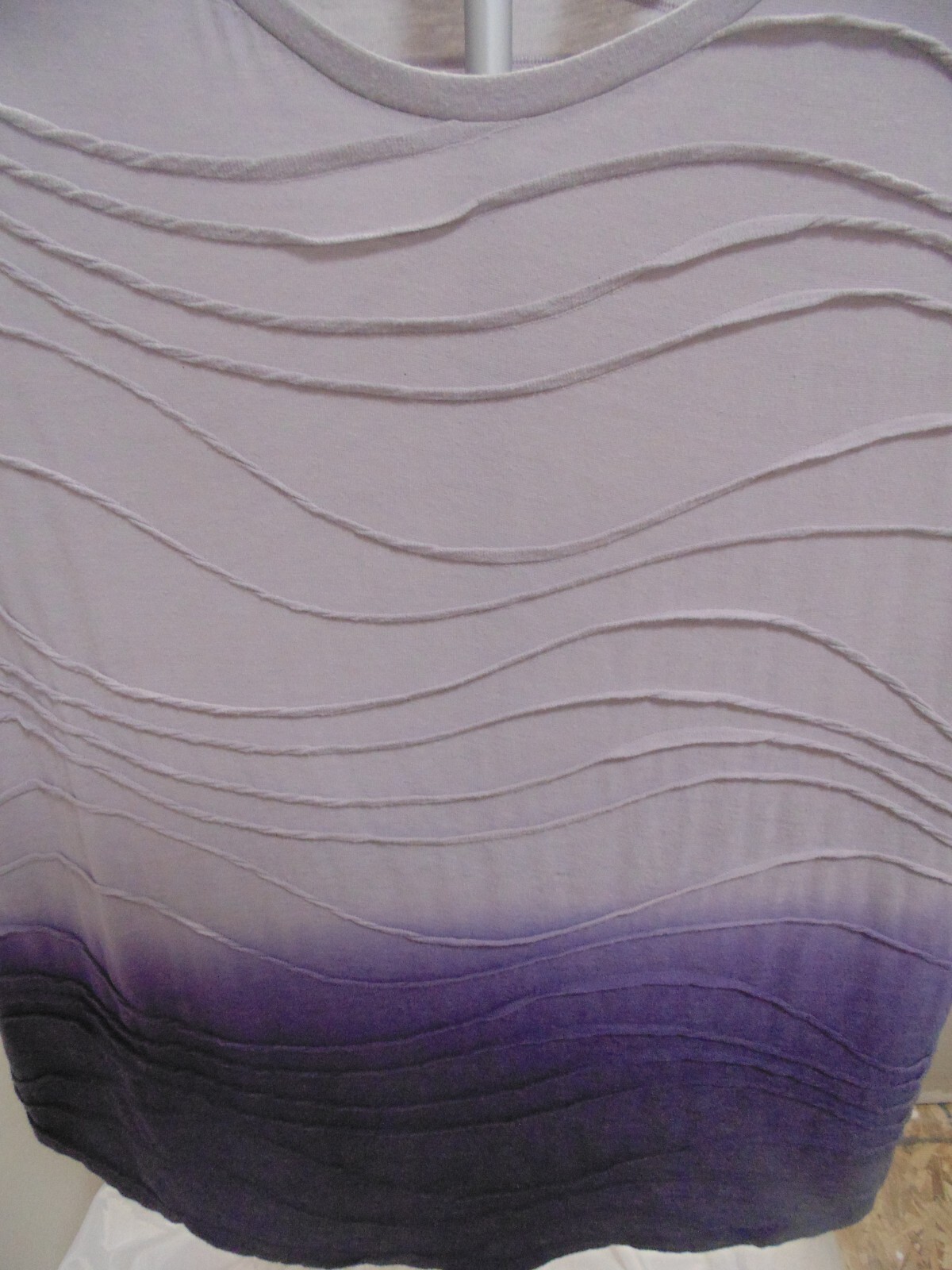 Simply Vera Wang Womens Purple Ombre Wave Pattern Shirt Top Tshirt Size XXL