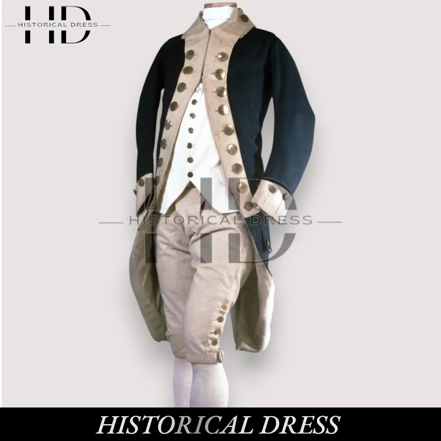 18th Century Navy Wool Military Uniform Jacket – Revolutionary War Uniform