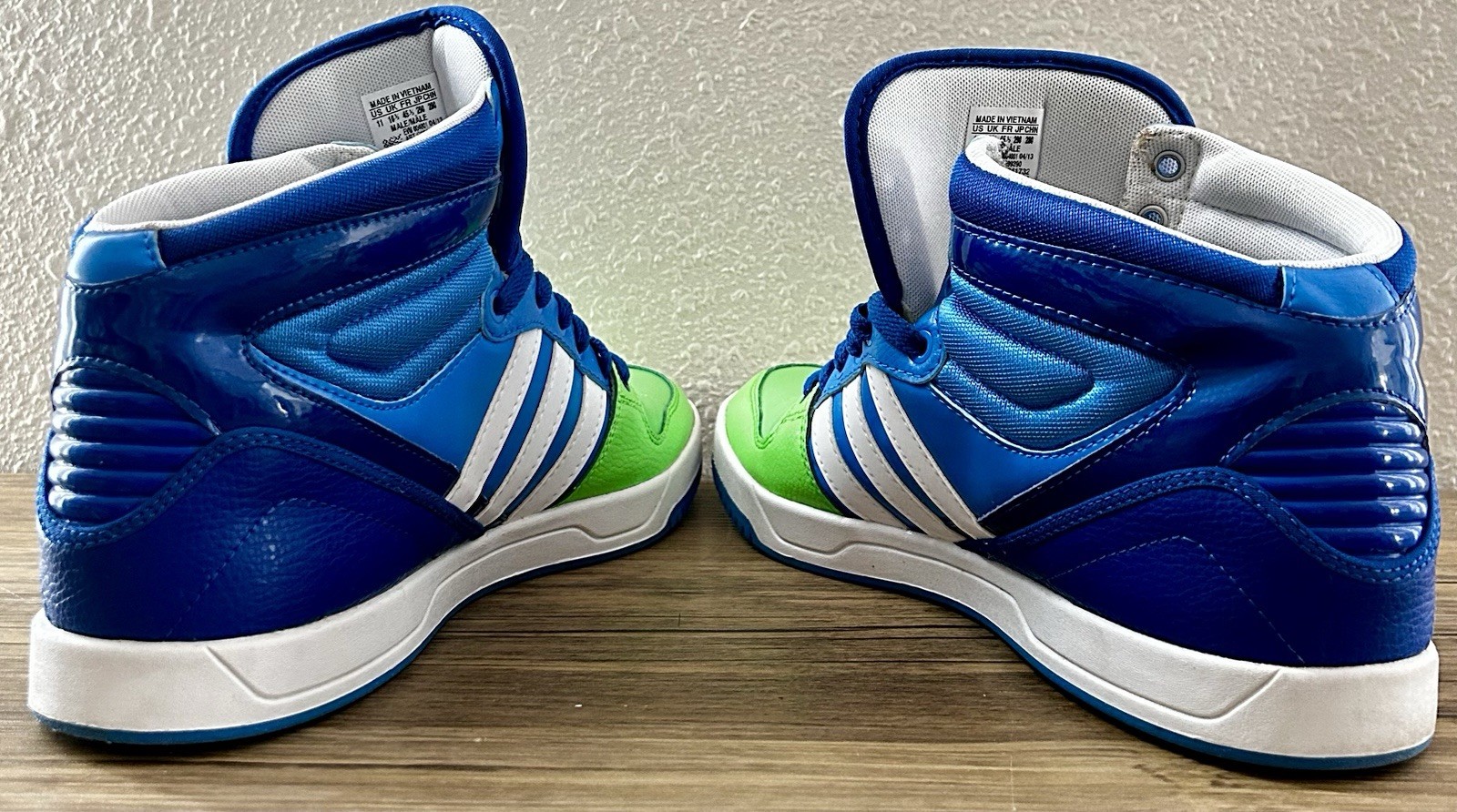 Adidas Blue/Green/White Colorblock Mid Top Lace-Up Sneakers G99390