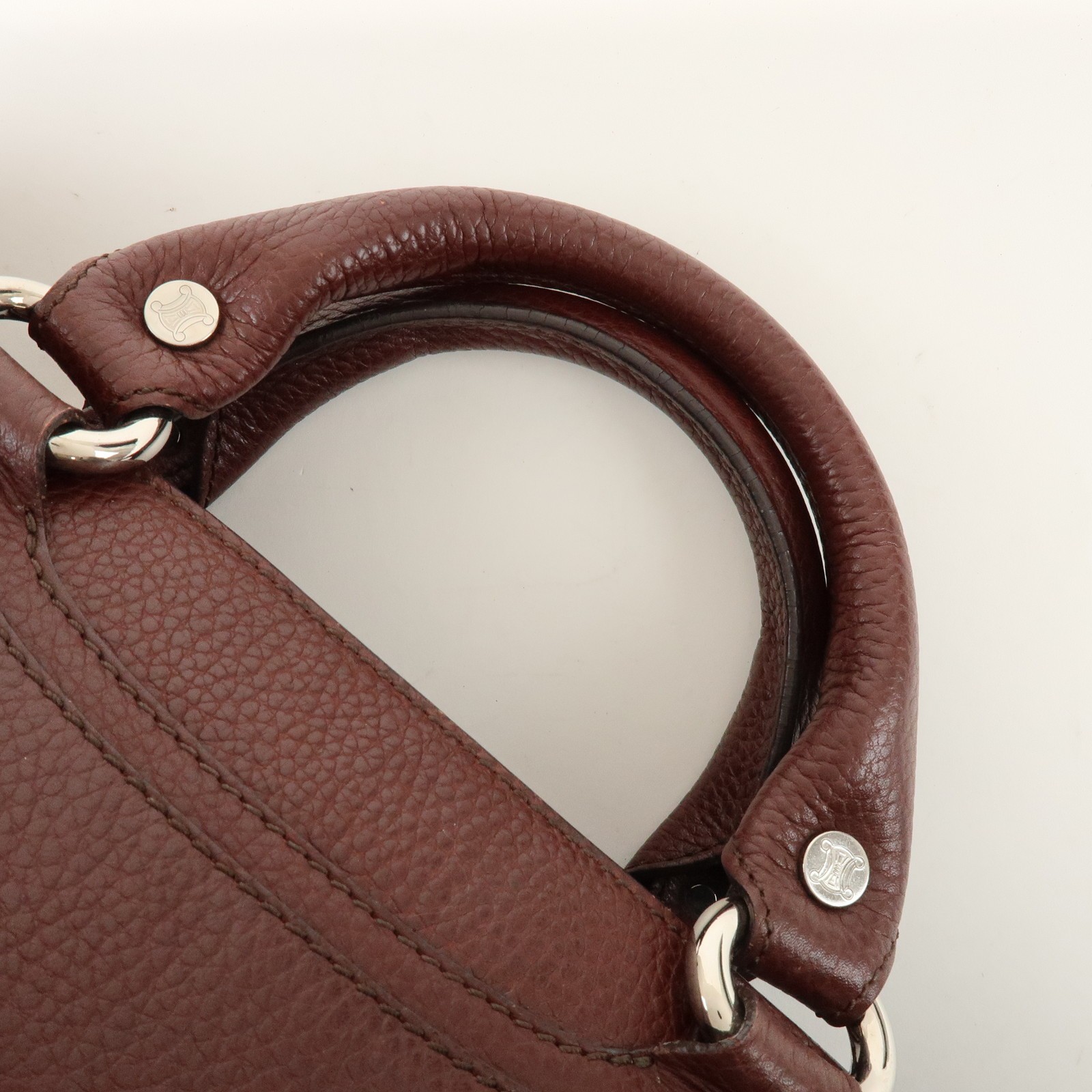 CELINE Leather Boogie Bag Hand Bag Tote Bag Brown Authentic Used F/S