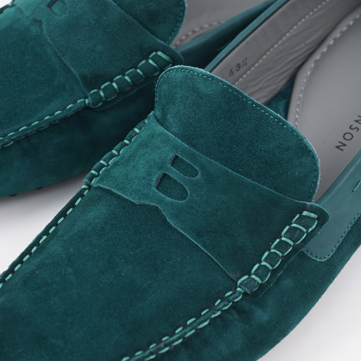 Brett Johnson Emerald Green Calf Suede Driving Moccasins 10.5 (Eu 43.5) Shoes