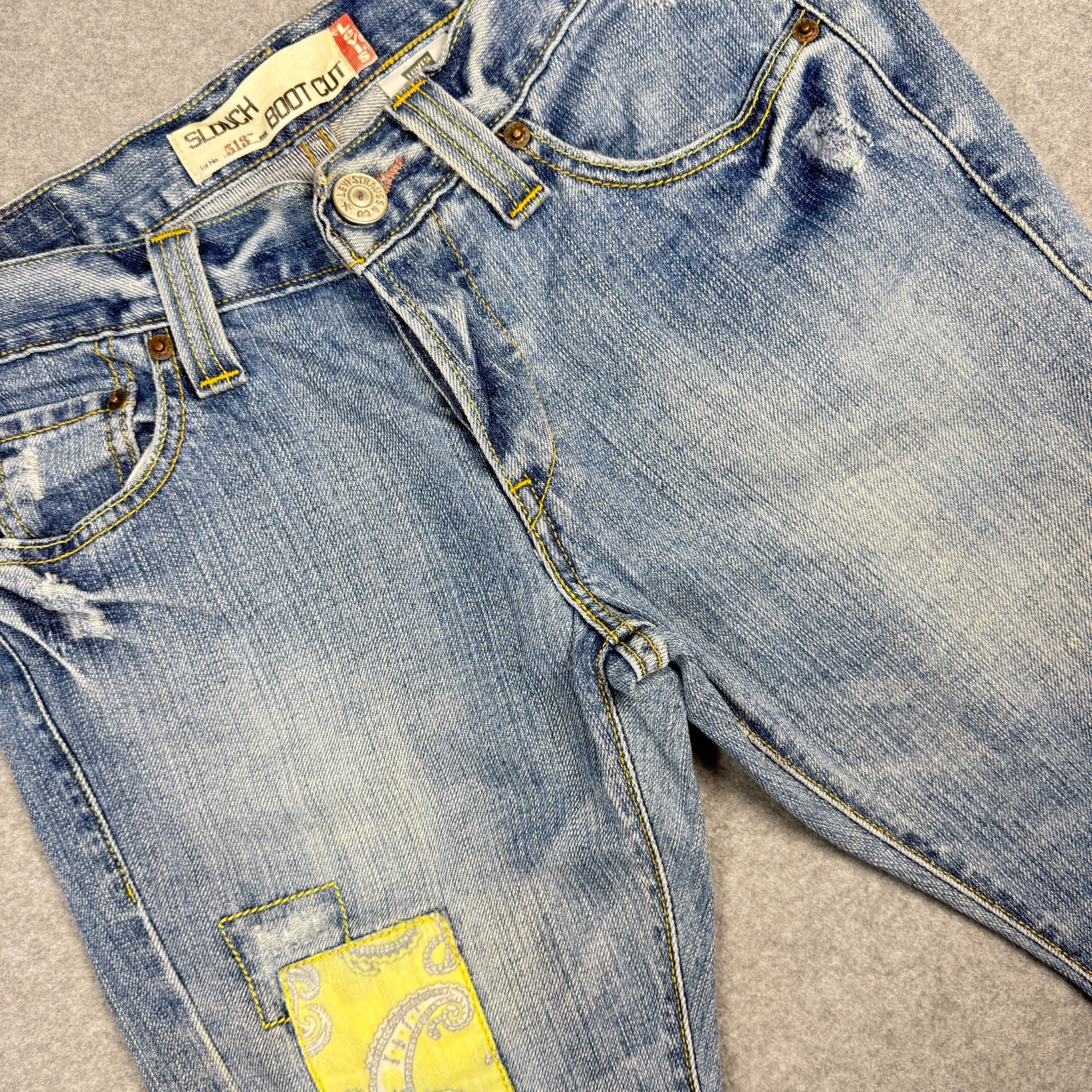 Levi’s 513 Slouch Bootcut Jeans Womens Juniors 5M Medium Wash Low Rise Denim
